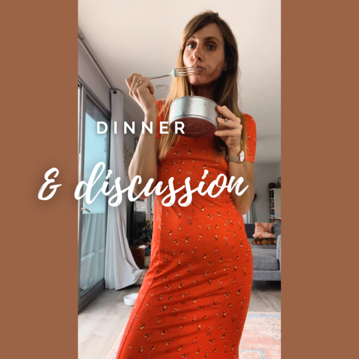 red dress eating healthy